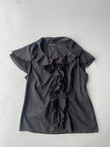 Vintage Y2K black east coast frill blouse