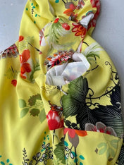 Vintage Y2K yellow floral floaty dress