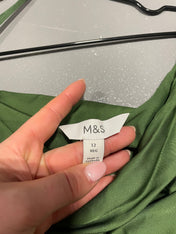 M&S Green Satin Asymmetrical Top
