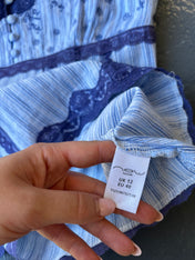 Y2K New look blue stripped cotton cami