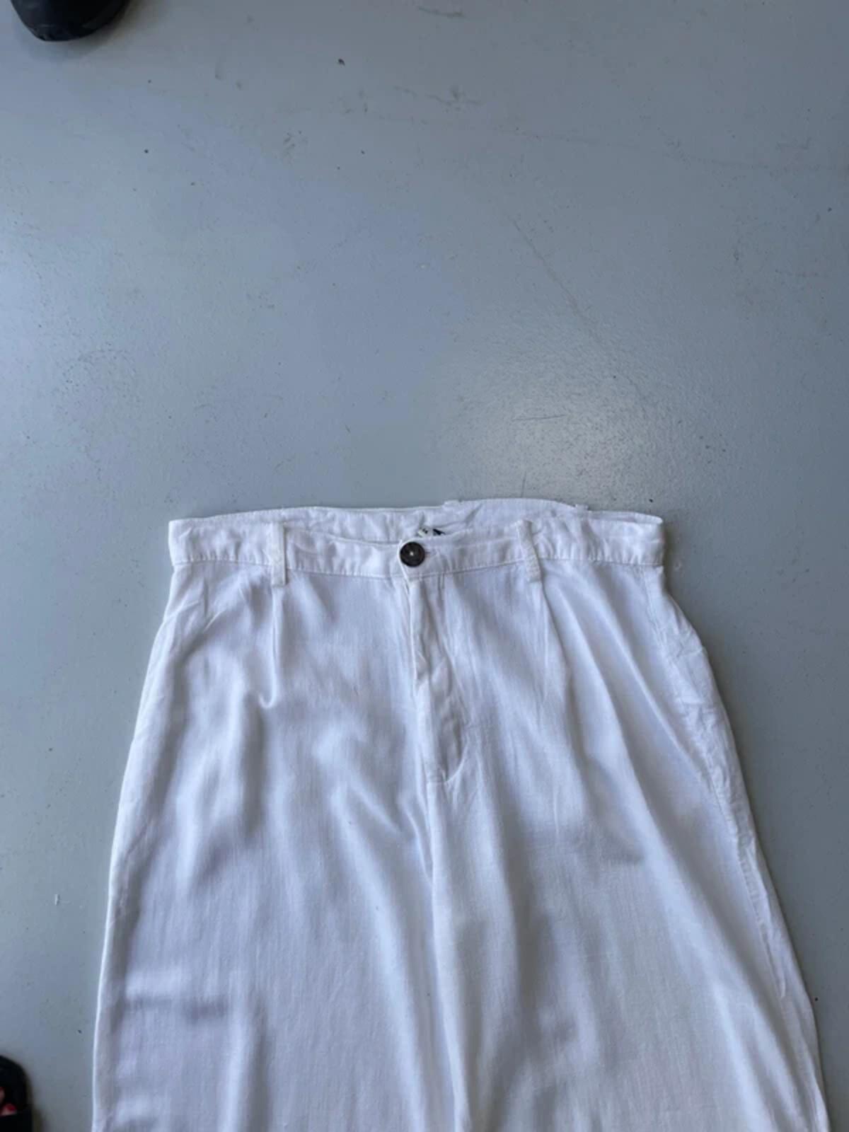 Vintage y2k 00s Soulcal white linen wide leg trousers
