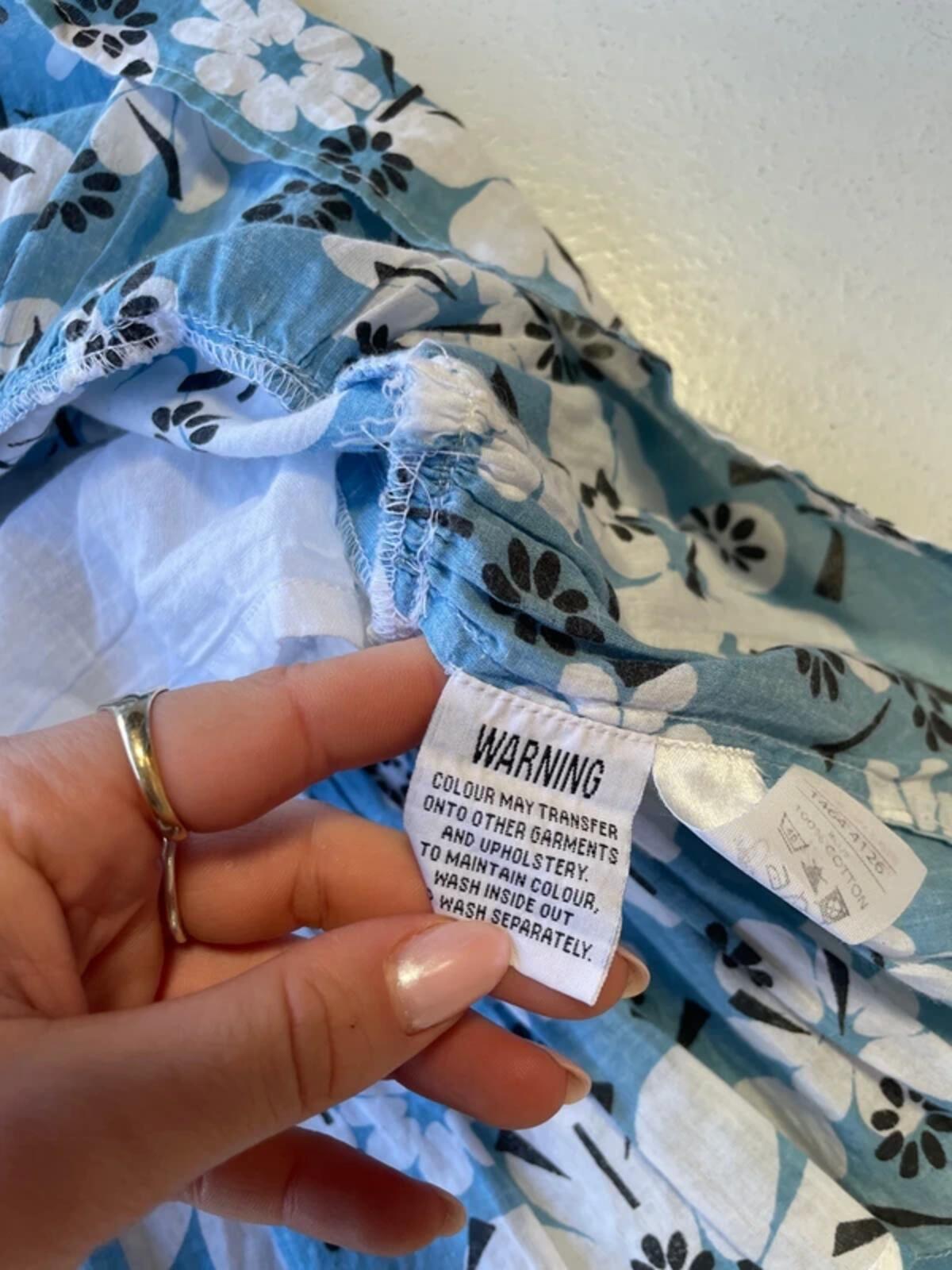 Blue and White floral print summer dress