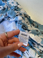 Blue and White floral print summer dress