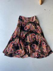 Y2k Peruna Black Paisley Maxi Skirt