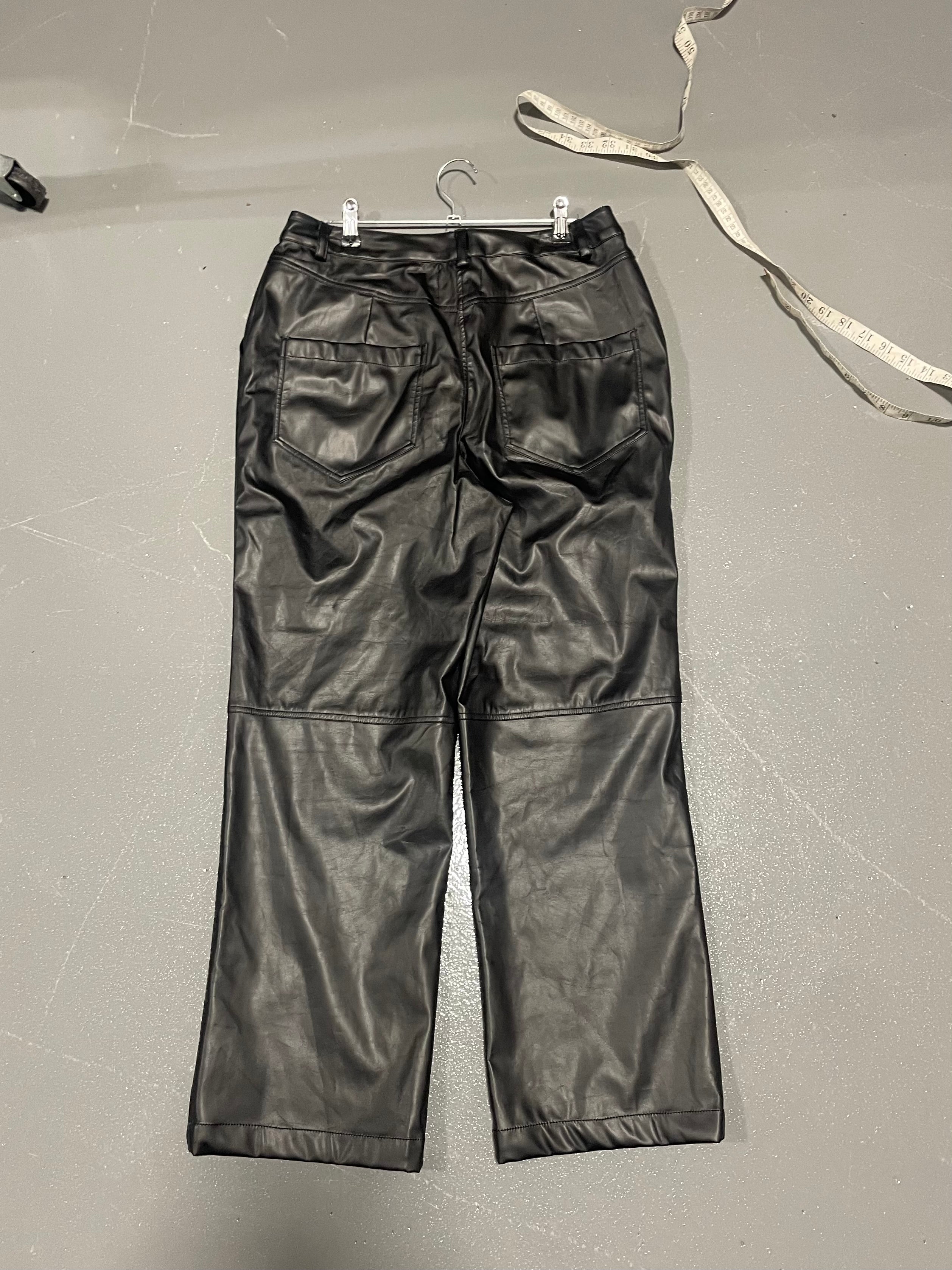 Black Faux Leather Trousers