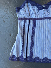 Y2K New look blue stripped cotton cami