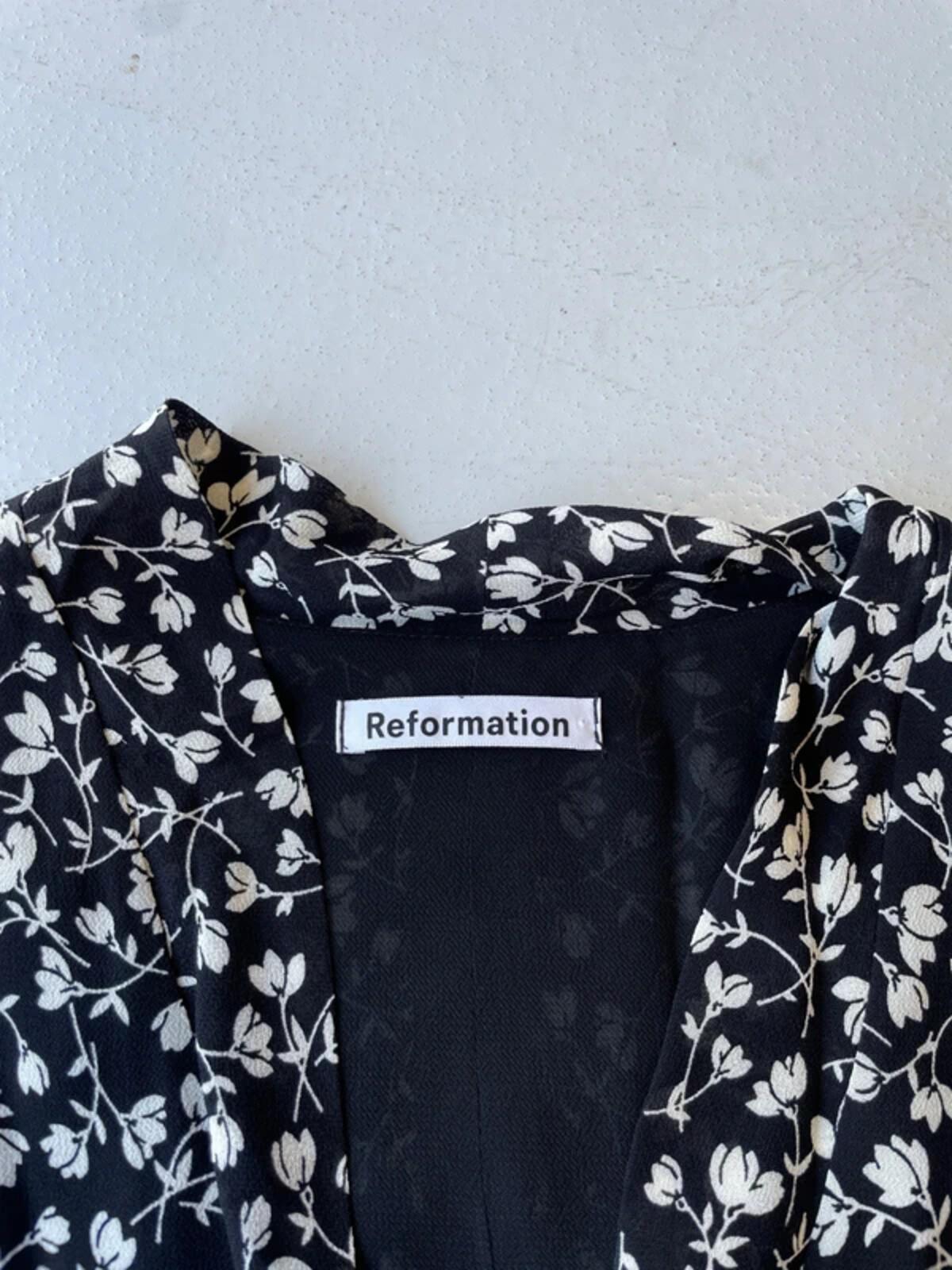 Reformation black and white floral summer dress