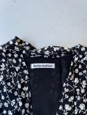 Reformation black and white floral summer dress