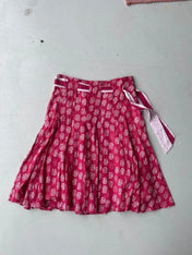 White Stuff Low Waisted Pink cotton floral midi skirt