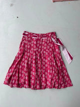 White Stuff Low Waisted Pink cotton floral midi skirt