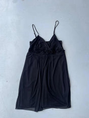 Vintage Y2K black floaty dress with rose