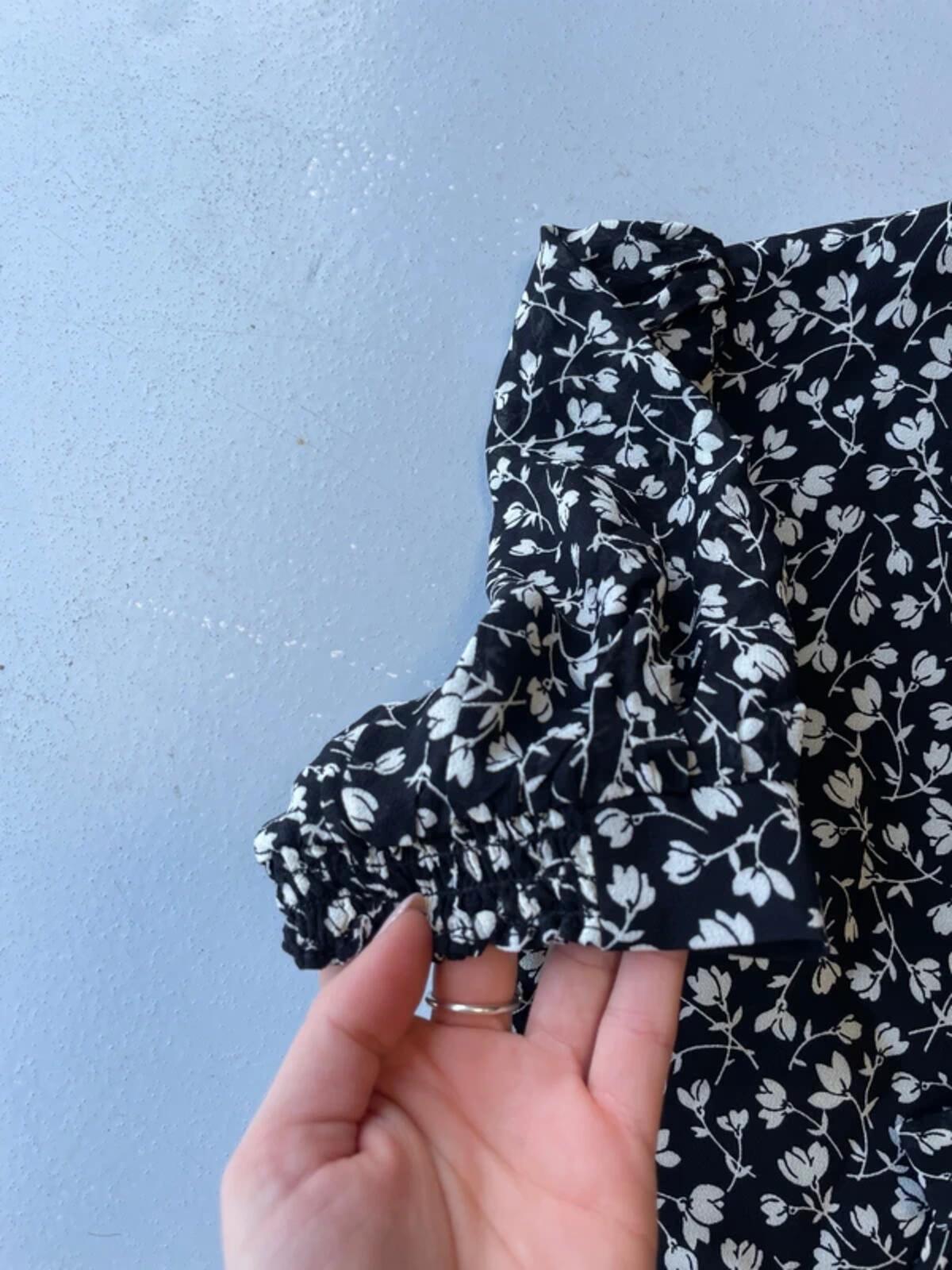 Reformation black and white floral summer dress
