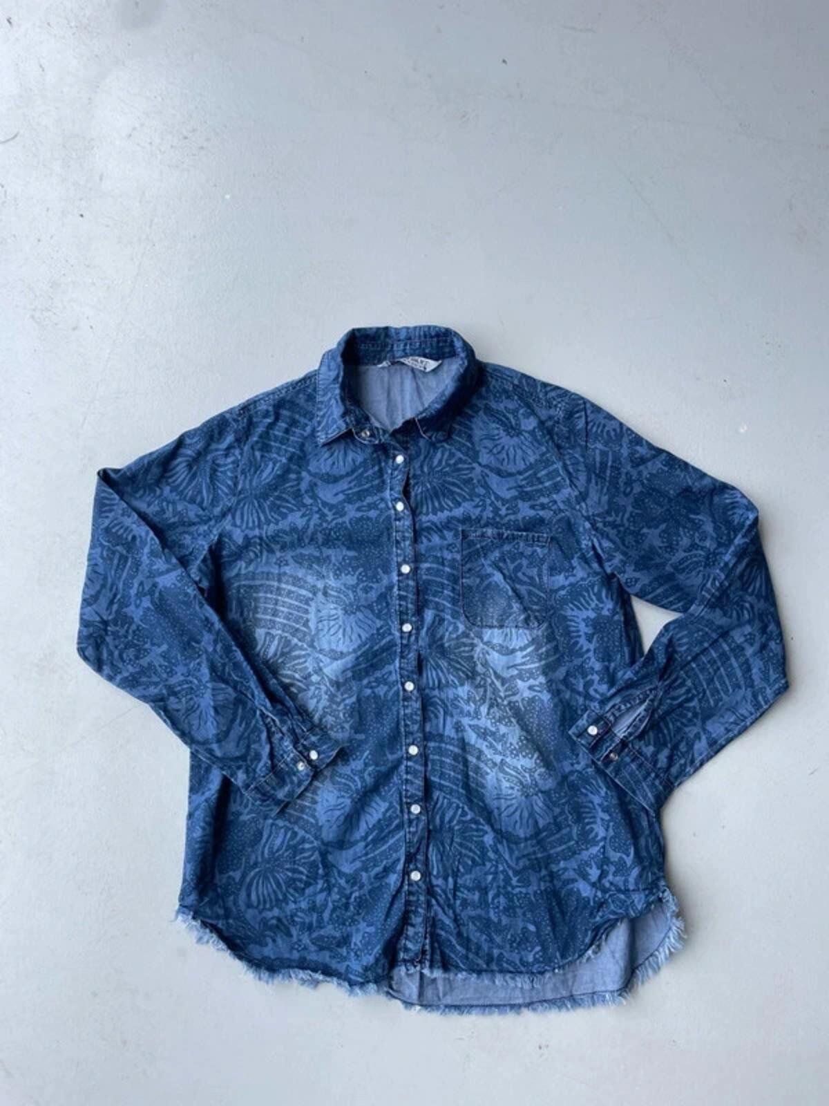 Vintage printed denim shirt