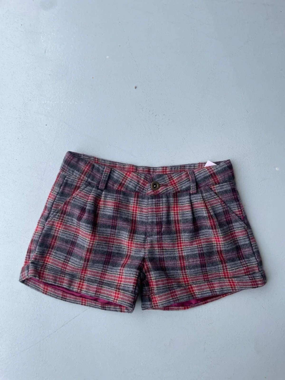 Vintage Y2K Animal tartan print wool shorts