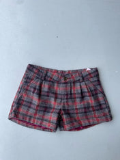 Vintage Y2K Animal tartan print wool shorts