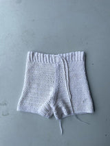 White crotchet knit short shorts