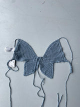 Zara pale blue crotchet butterfly top