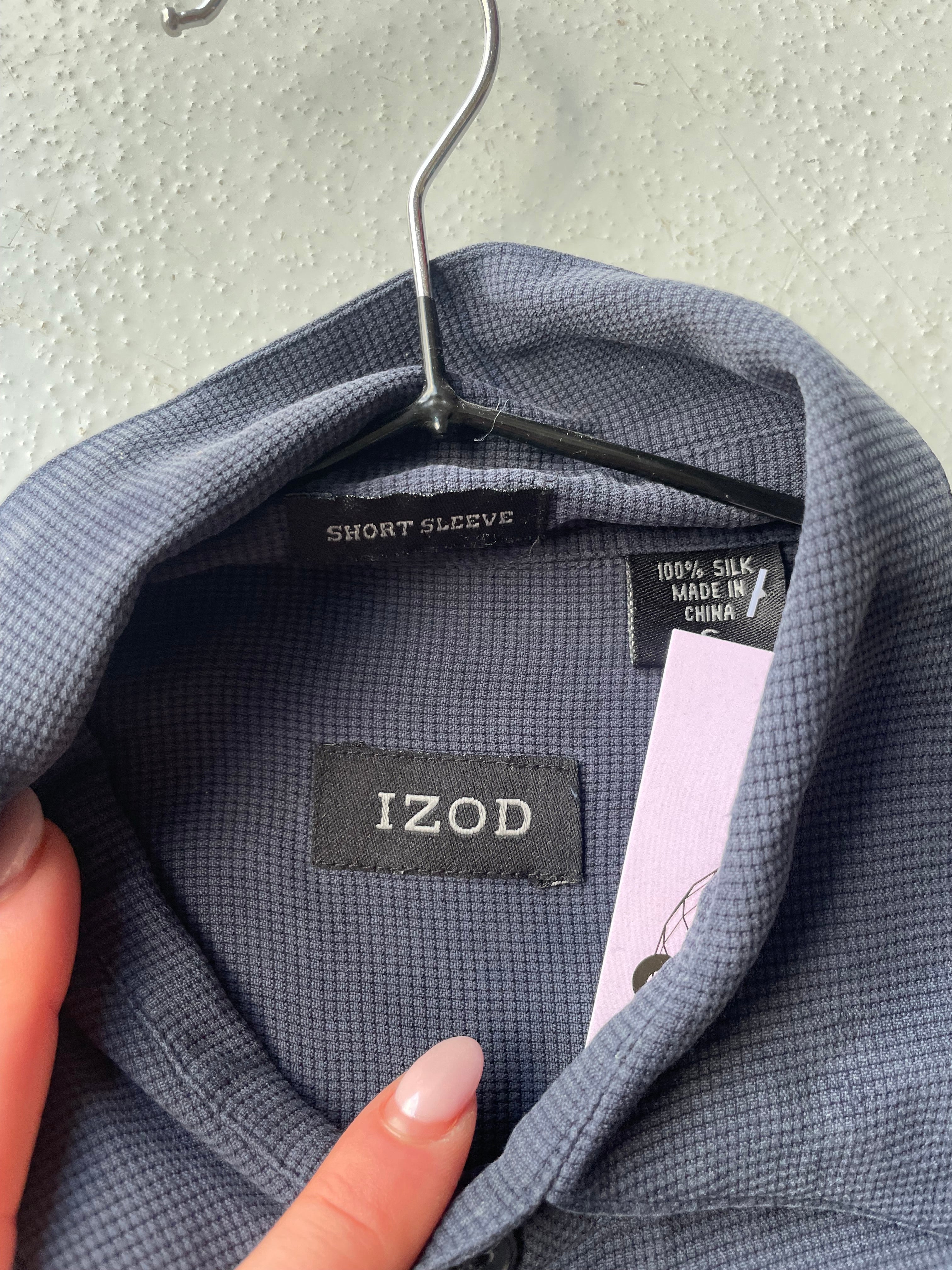 IZOD Mens Navy Silk Shirt