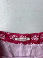 White Stuff Low Waisted Pink cotton floral midi skirt