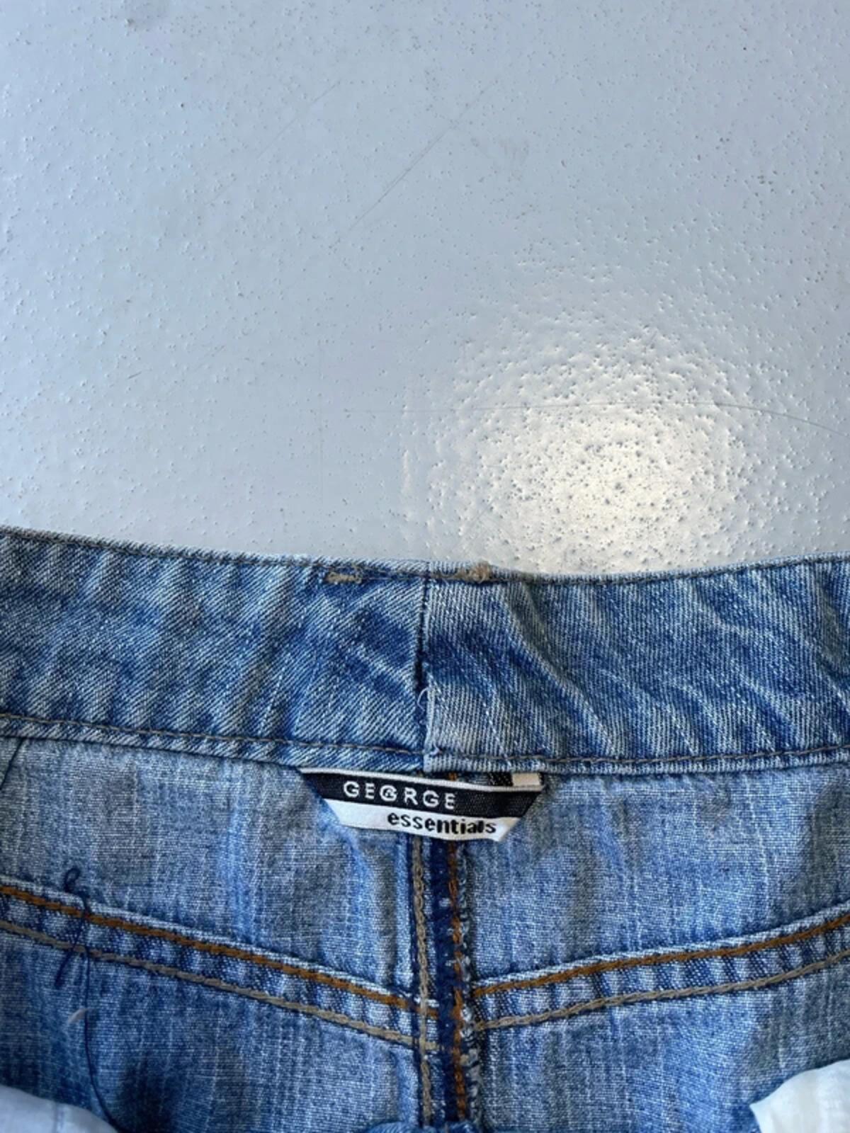Light blue denim mini skirt