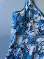 Blue and White floral print summer dress