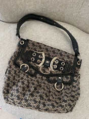 Vintage Guess Monogram Black Buckle Shoulder bag
