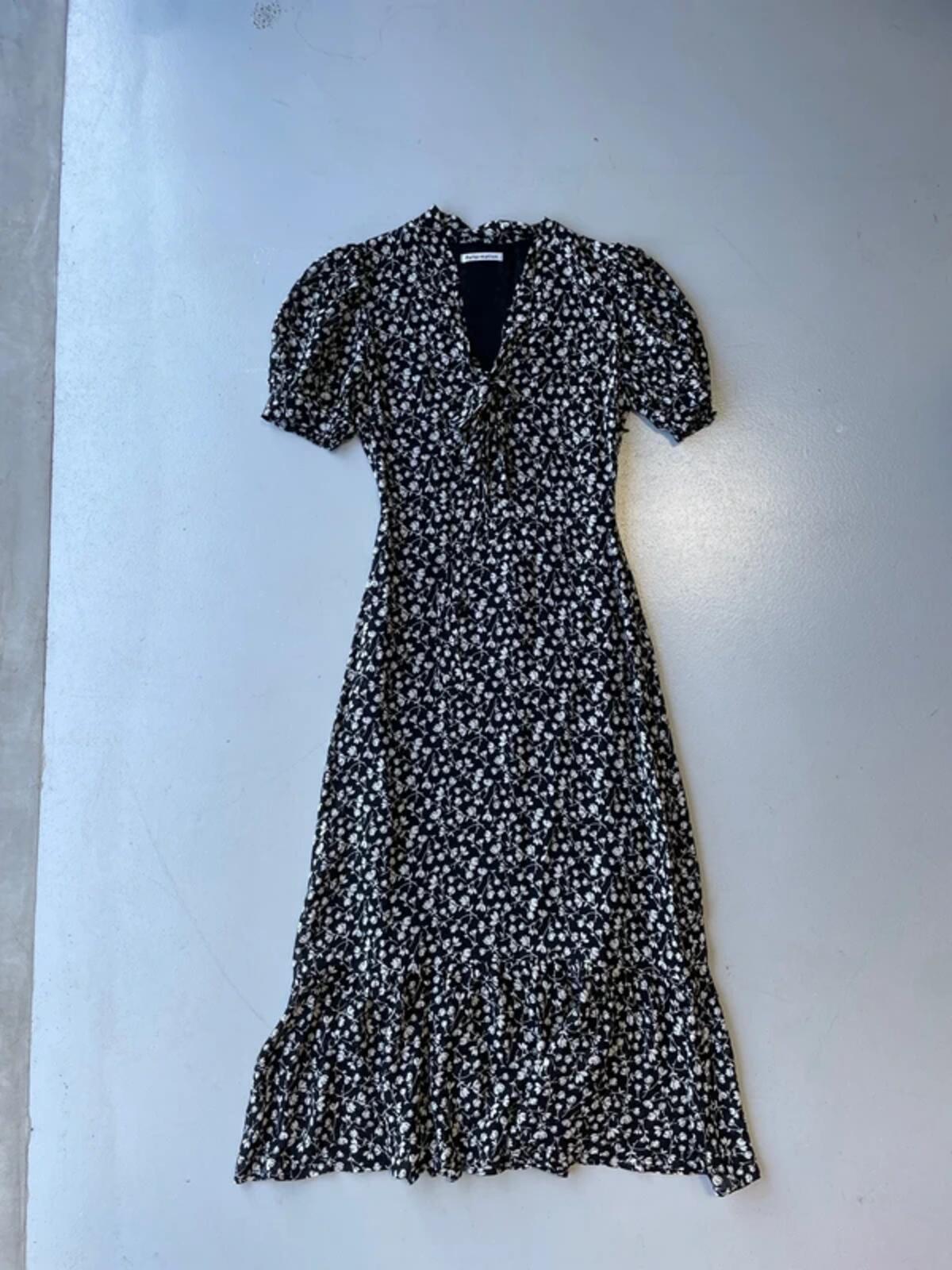 Reformation black and white floral summer dress