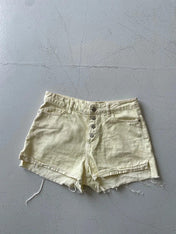Zara Pale Yellow Denim Shorts