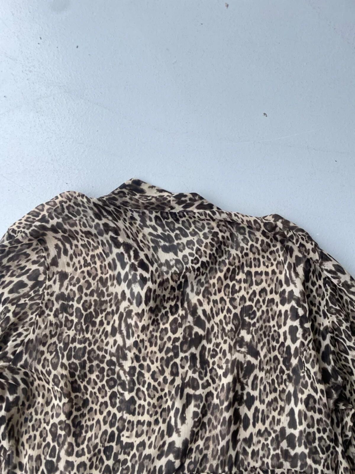 Vintage Y2K leopard print blouse