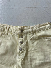 Zara Pale Yellow Denim Shorts
