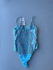Zara light blue floral bodysuit