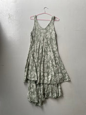 Y2k Linen blend Paisley Print Asymmetrical Dress