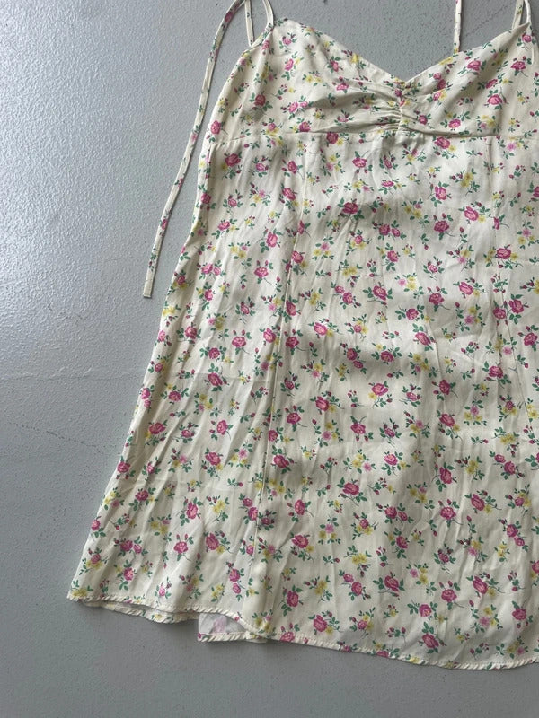 Zara yellow floral slip dress