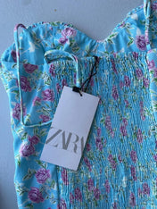 Zara light blue floral bodysuit