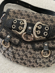 Vintage Guess Monogram Black Buckle Shoulder bag