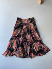 Y2k Peruna Black Paisley Maxi Skirt