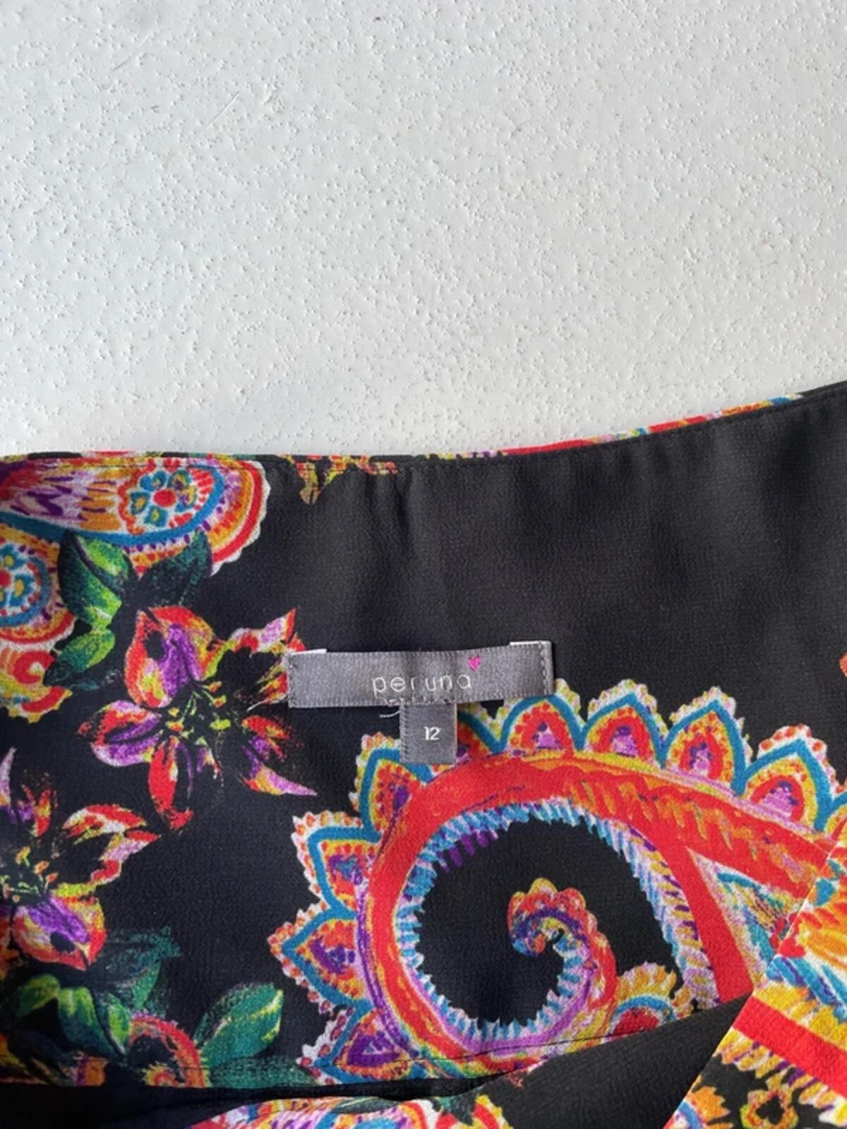 Y2k Peruna Black Paisley Maxi Skirt