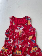 Red floral summer dress