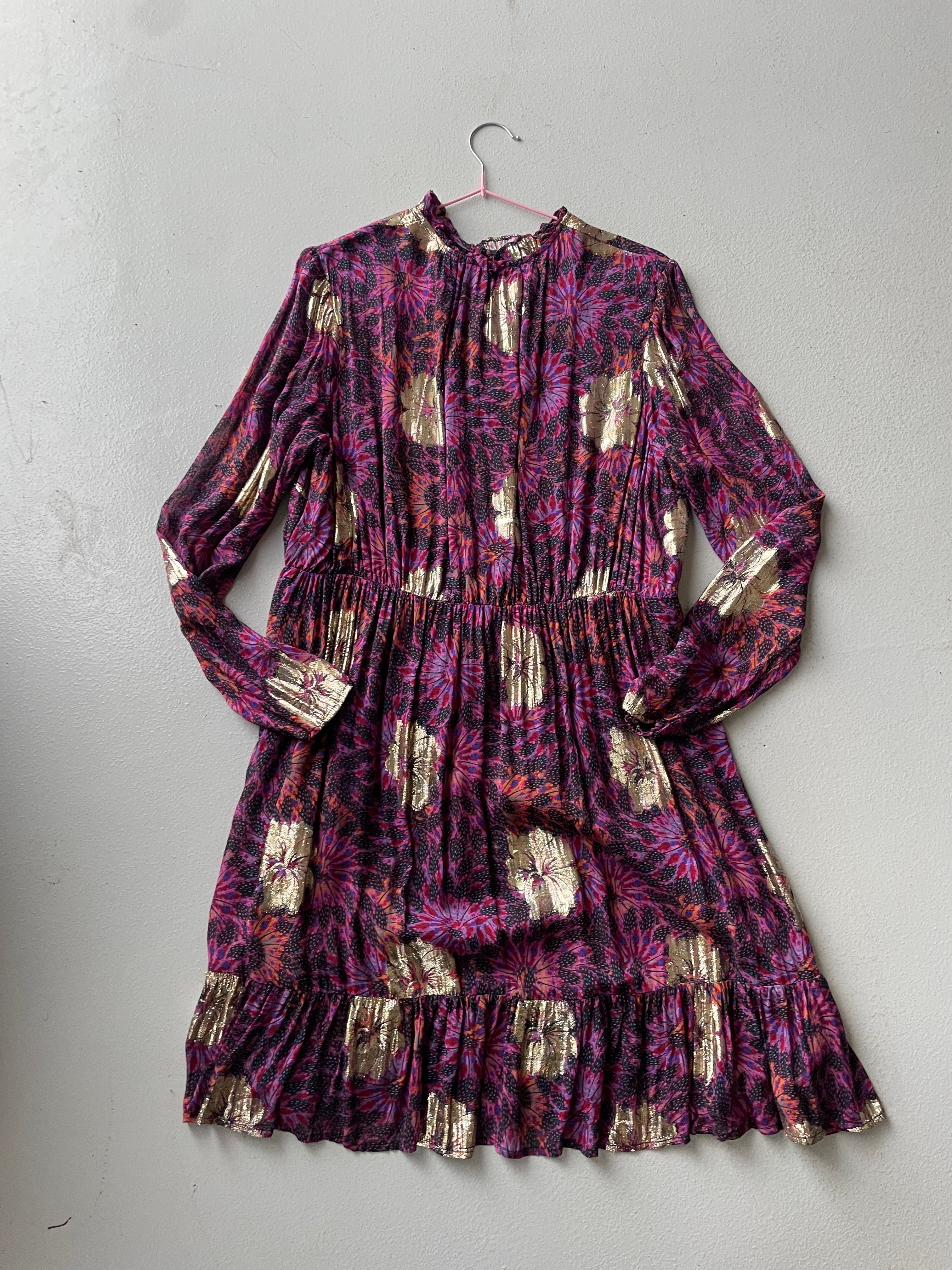 Monsoon Purple Floral Print Dress