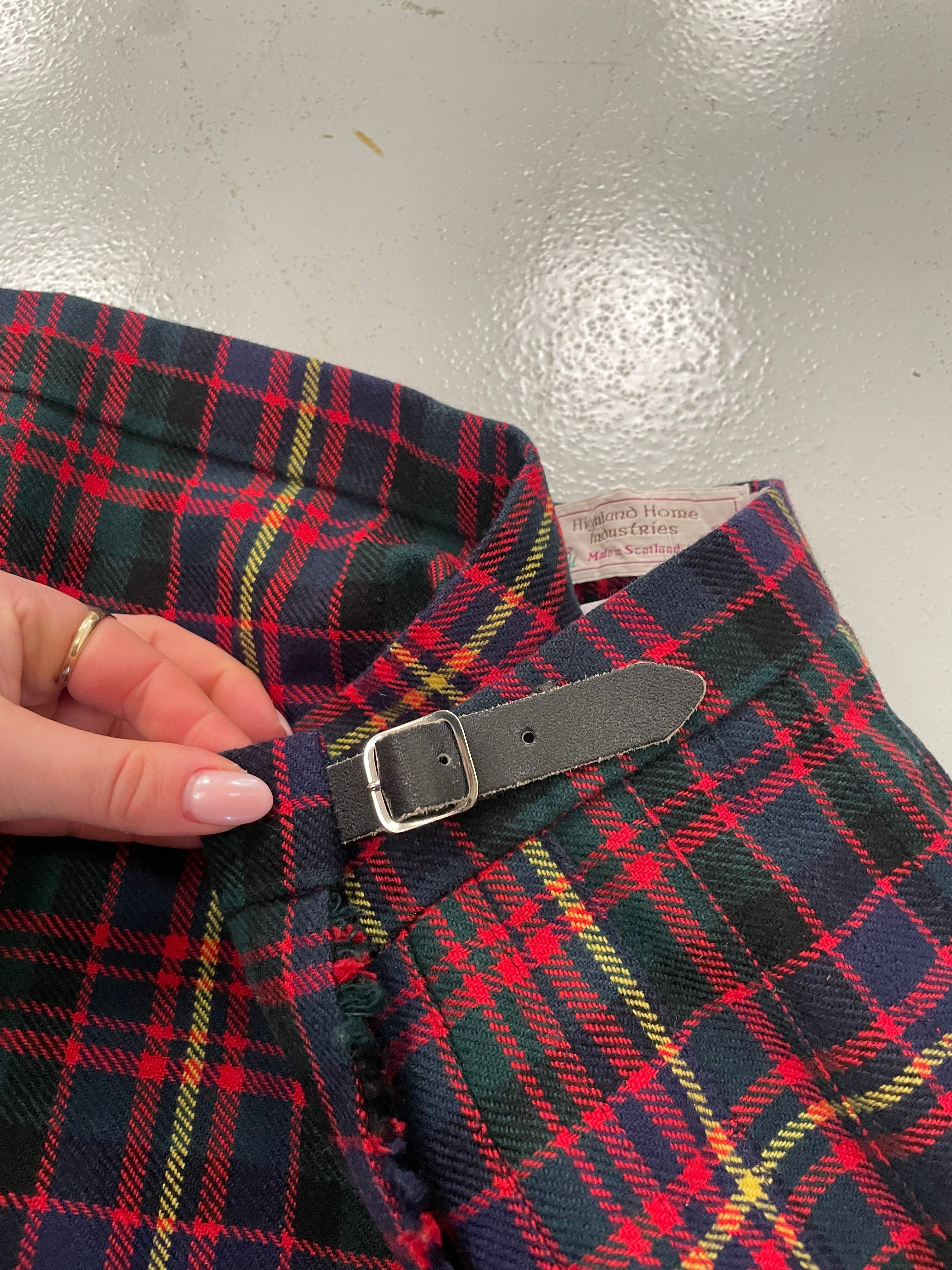 Tartan Wool Midi Skirt