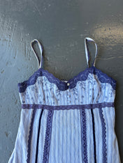 Y2K New look blue stripped cotton cami