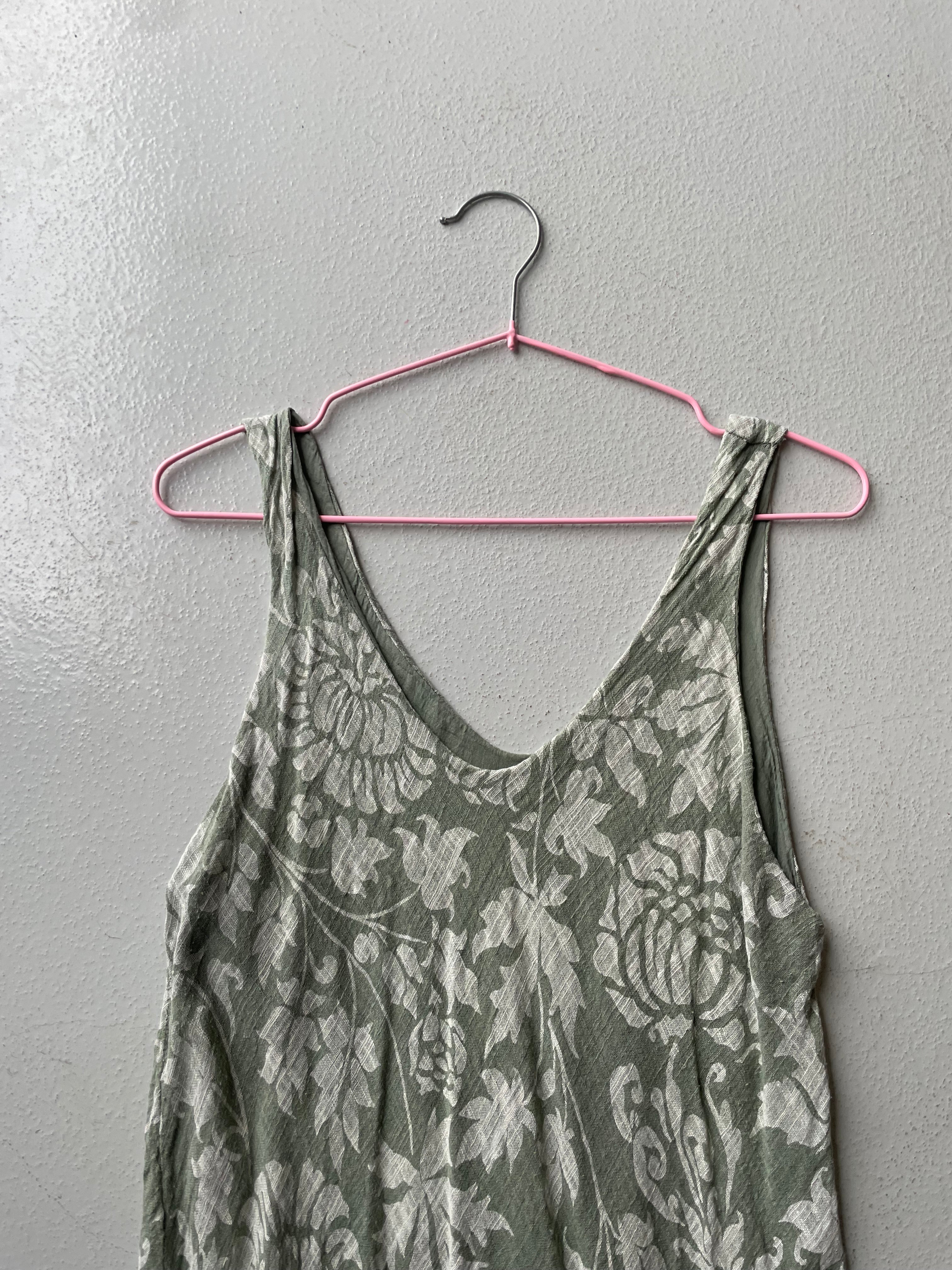 Y2k Linen blend Paisley Print Asymmetrical Dress