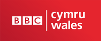 Bbc cymru wales logo in red and white