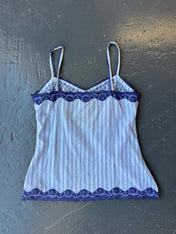 Y2K New look blue stripped cotton cami