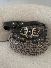 Vintage Guess Monogram Black Buckle Shoulder bag