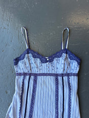 Y2K New look blue stripped cotton cami