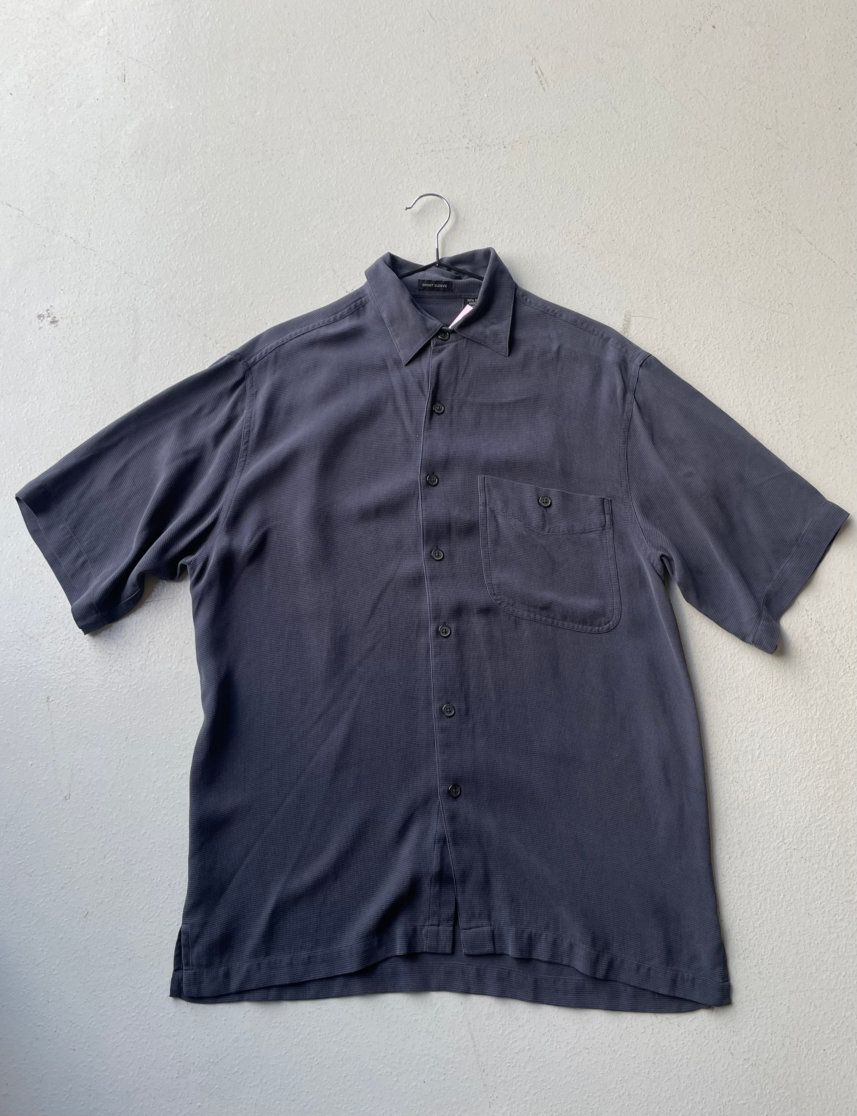 IZOD Mens Navy Silk Shirt