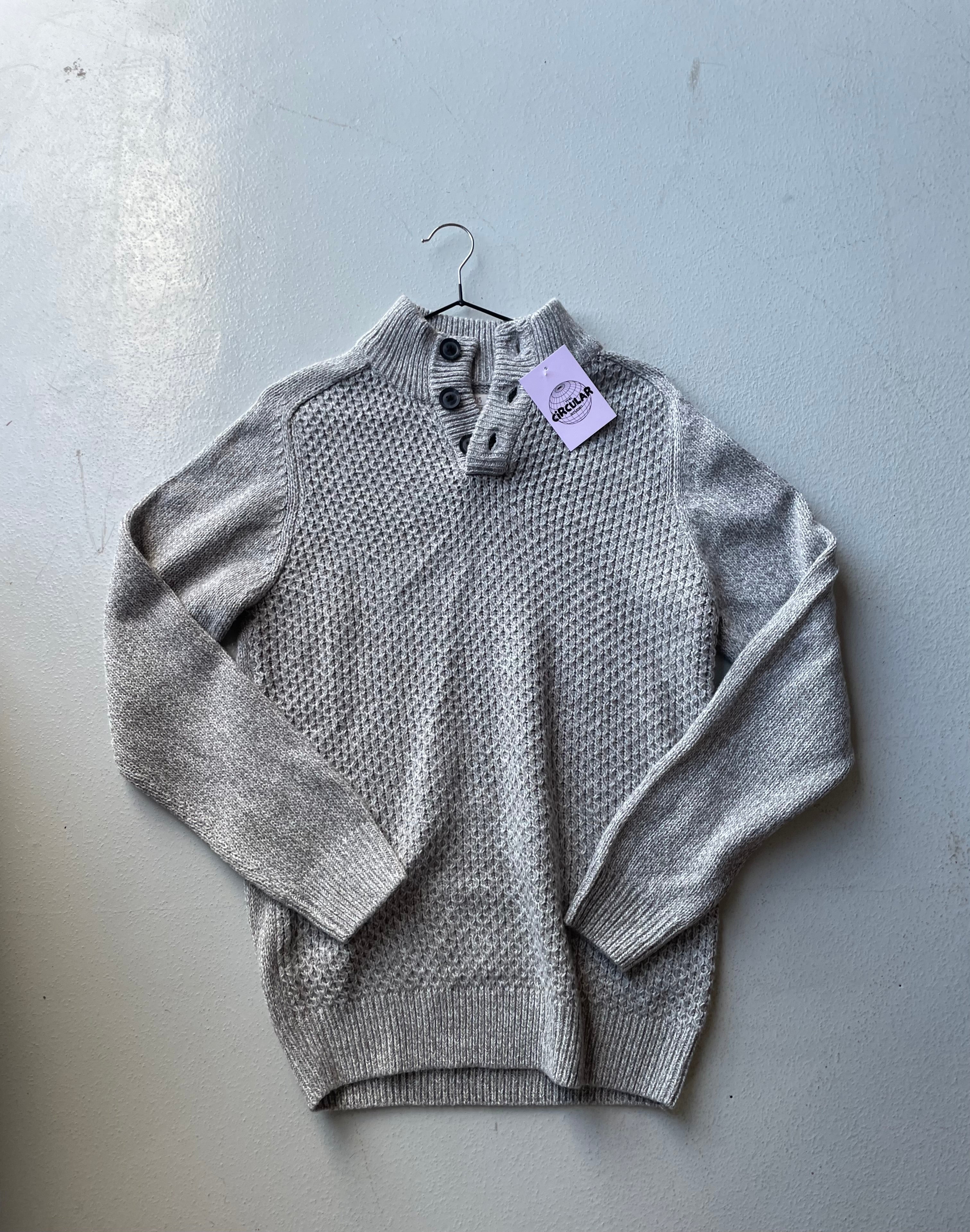 Grey Ribbed Knit Jumper