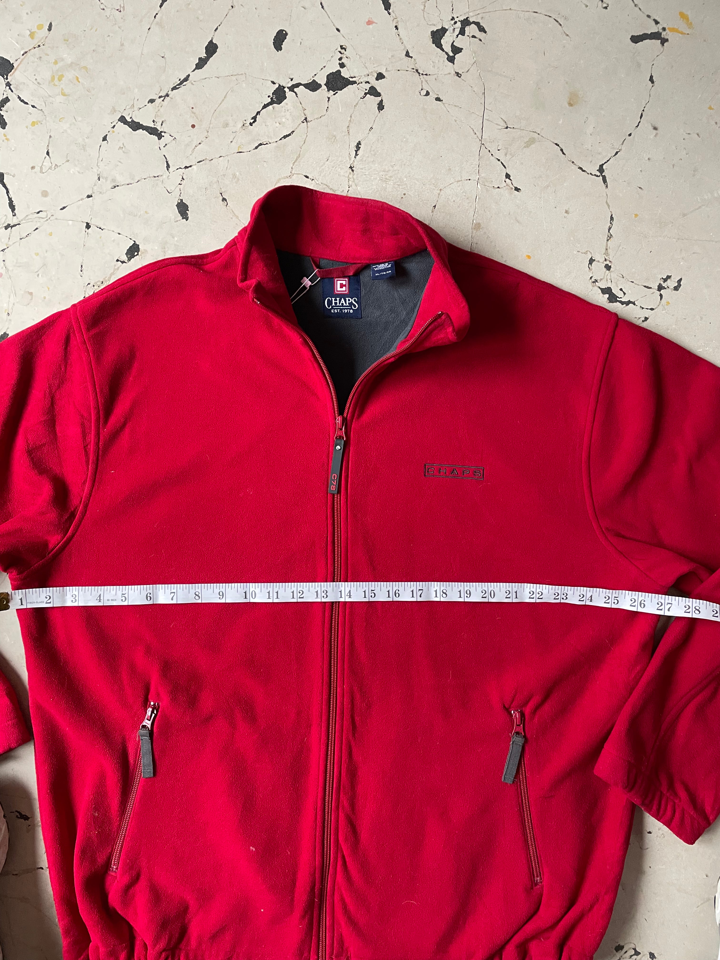 Vintage Chaps Red Full Zip Fleece
