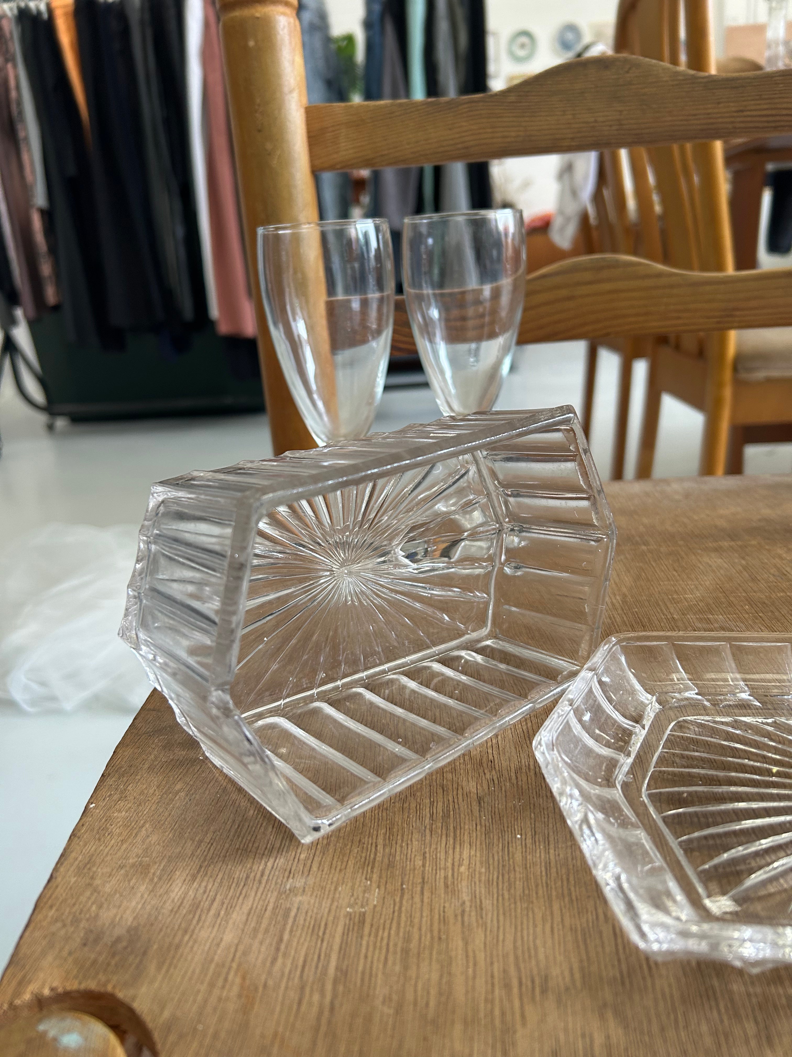Vintage Glass Butter Dish
